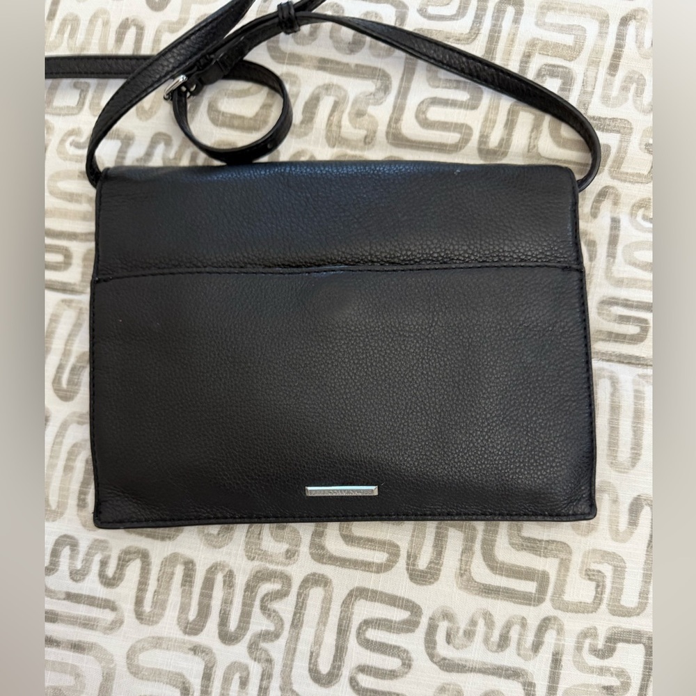 Rebecca Minkoff Black Leather Bag with Silver Detail